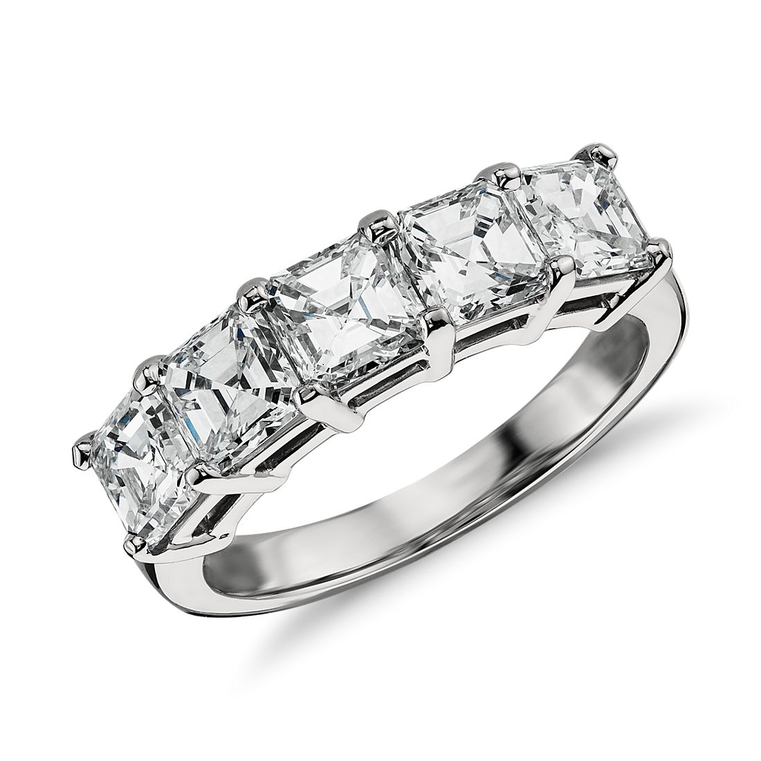 Classic Asscher Cut Five Stone Diamond Ring in Platinum (2 1/2 ct. tw.)