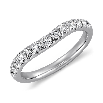 Curved Pavé Diamond Ring in Platinum (1/2 ct. tw.) | Blue Nile (1100 x 950 Pixel)