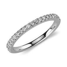 Petite Pavé Diamond Ring in 18k White Gold (0.30 ct. tw.)