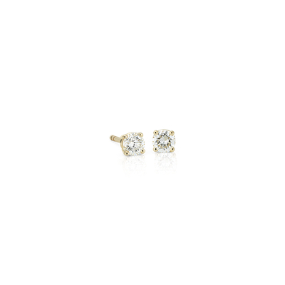14k Yellow Gold Four Claw Diamond Stud Earrings 0 30 Ct Tw