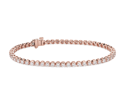 Diamond Tennis Bracelet in 14k Rose Gold (3 ct. tw.) | Blue Nile