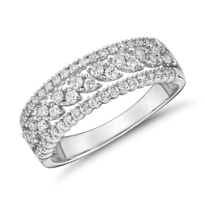Diamond TripleRow MarquiseShaped Fashion Ring (1/2 ct