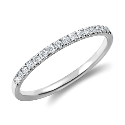 Petite Cathedral Pavé Diamond Ring in Platinum (1/6 ct. tw.) | Blue Nile