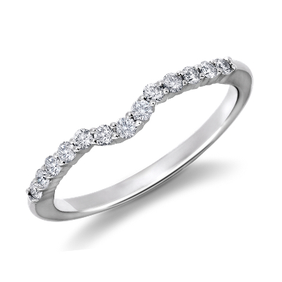 Classic Curved Diamond Wedding Ring in Platinum Blue Nile