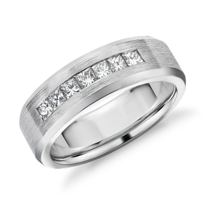 Dot Dash Eternity and Princess-Cut Channel-Set Diamond Set in 14k White ...