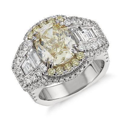 Bella Vaughan For Blue Nile Soleil Fancy Yellow Cushion Cut
