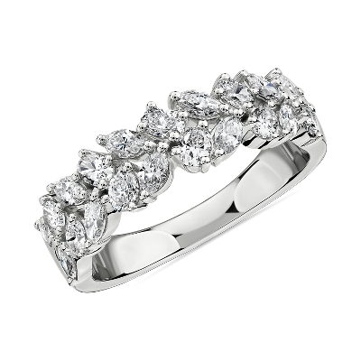 Double Row Alternating Marquise Diamond Fashion Ring in
