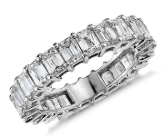 Brilliant Emerald-Cut Diamond Eternity Rings in Platinum