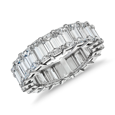Emerald Cut Diamond Eternity Ring in Platinum (8.00 ct. tw.) Blue Nile