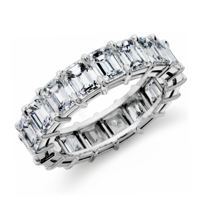 Emerald Cut Diamond Eternity Ring in Platinum (7.40 ct. tw