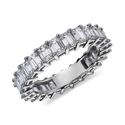 Emerald Cut Diamond Eternity Ring In Platinum 4 Ct Tw Blue Nile