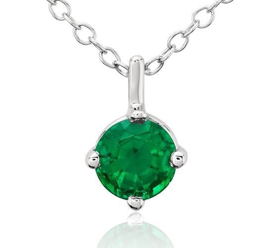 Premier Emerald Solitaire Pendant in Platinum (5mm) | Blue Nile
