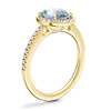 Classic Halo Diamond Engagement Ring with Oval Aquamarine in 14k Yellow Gold (9x7mm)