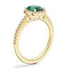 Classic Halo Diamond Engagement Ring with Oval Emerald in 14k Yellow Gold (8x6mm)