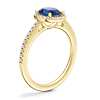 Classic Halo Diamond Engagement Ring with Oval Sapphire in 14k Yellow Gold (8x6mm)