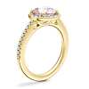 Classic Halo Diamond Engagement Ring with Round Morganite in 14k Yellow Gold (8mm)