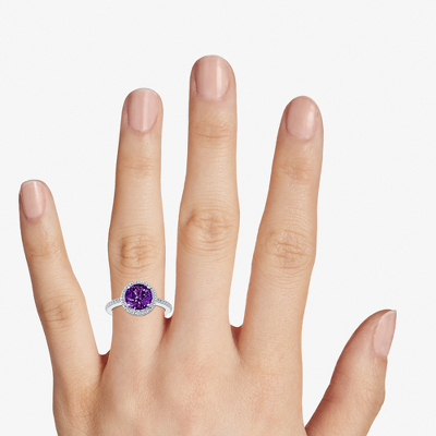 Top view of Ring on a hand