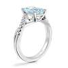 Classic Petite Twist Diamond Engagement Ring with Emerald-Cut Aquamarine in Platinum (9x7mm)