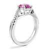 Classic Petite Twist Diamond Engagement Ring with Oval Pink Sapphire in 14k White Gold (8x6mm)