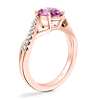 Classic Petite Twist Diamond Engagement Ring with Oval Pink Sapphire in 18k Rose Gold (8x6mm)