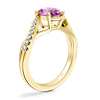 Classic Petite Twist Diamond Engagement Ring with Oval Pink Sapphire in 18k Yellow Gold (8x6mm)