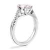 Classic Petite Twist Diamond Engagement Ring with Pear-Shaped Morganite in 14k White Gold (8x6mm)