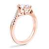 Classic Petite Twist Diamond Engagement Ring with Pear-Shaped Morganite in 18k Rose Gold (8x6mm)