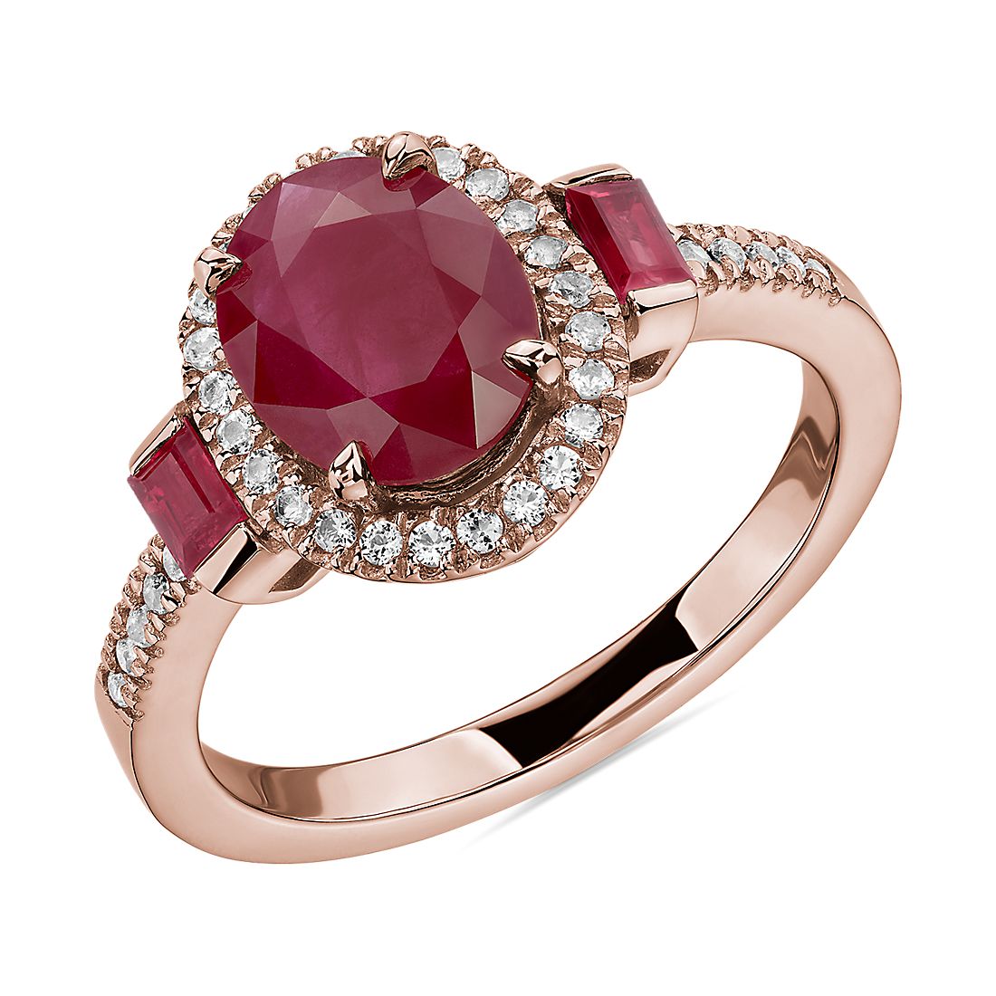Ladies Ring Ruby Ring Red Ruby in Olive Form Zirconia 333 Yellow Gold
