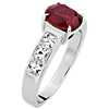 Oval Cut Ruby and Diamond Ring in 18k White Gold