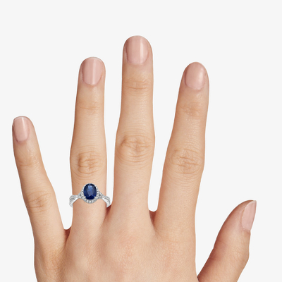 Top view of Ring on a hand