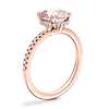 Petite Micropavé Hidden Halo Engagement Ring with Round Morganite in 14k Rose Gold (8mm)