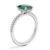 Petite Micropavé Hidden Halo Engagement Ring with Emerald-Cut Emerald in 14k White Gold (8x6mm)