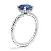 Petite Micropavé Hidden Halo Engagement Ring with Round Sapphire in Platinum (8mm)