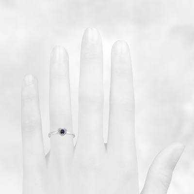 Top view of Ring on a hand