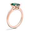 Petite Split Shank Solitaire Engagement Ring with Emerald-Cut Emerald in 14k Rose Gold (8x6mm)