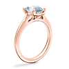 Petite Split Shank Solitaire Engagement Ring with Oval Aquamarine in 14k Rose Gold (9x7mm)