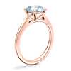 Petite Split Shank Solitaire Engagement Ring with Round Aquamarine in 14k Rose Gold (8mm)