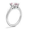 Petite Split Shank Solitaire Engagement Ring with Oval Morganite in 14k White Gold (9x7mm)