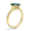 Petite Split Shank Solitaire Engagement Ring with Emerald-Cut Emerald in 14k Yellow Gold (8x6mm)
