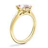 Petite Split Shank Solitaire Engagement Ring with Oval Morganite in 14k Yellow Gold (9x7mm)