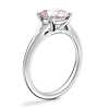 Petite Split Shank Solitaire Engagement Ring with Round Morganite in 18k White Gold (8mm)
