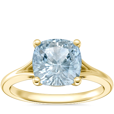 aquamarine in yellow gold