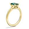 Petite Split Shank Solitaire Engagement Ring with Emerald-Cut Emerald in 18k Yellow Gold (7x5mm)