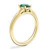 Petite Split Shank Solitaire Engagement Ring with Oval Emerald in 18k Yellow Gold (7x5mm)