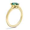 Petite Split Shank Solitaire Engagement Ring with Oval Emerald in 18k Yellow Gold (8x6mm)