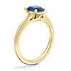Petite Split Shank Solitaire Engagement Ring with Oval Sapphire in 18k Yellow Gold (8x6mm)