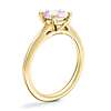 Petite Split Shank Solitaire Engagement Ring with Round Morganite in 18k Yellow Gold (6.5mm)