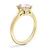 Petite Split Shank Solitaire Engagement Ring with Round Morganite in 18k Yellow Gold (8mm)