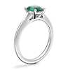 Petite Split Shank Solitaire Engagement Ring with Oval Emerald in Platinum (8x6mm)