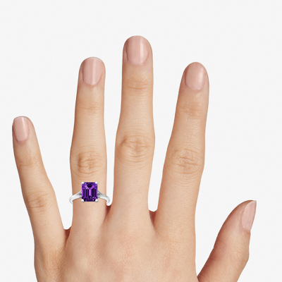 Top view of Ring on a hand